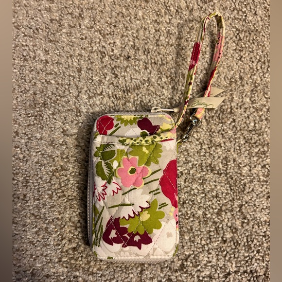Vera Bradley Tan, green, pink & yellow floral print wristlet - Picture 2 of 3